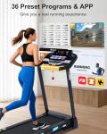 BORGUSI Auto Incline Treadmill - 3.5HP Folding Treadmills with 15% Auto Incline Running Machine for Home, 320 LBS Capacity, 10 MPH Speed, 36 Preset Programs, Bluetooth App, Upgrade LCD Panel
