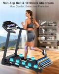 BORGUSI Auto Incline Treadmill - 3.5HP Folding Treadmills with 15% Auto Incline Running Machine for Home, 320 LBS Capacity, 10 MPH Speed, 36 Preset Programs, Bluetooth App, Upgrade LCD Panel