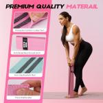 Resistance Bands for Working Out with Guide, 4 Workout Bands for Women & Men, Fabric Exercise Bands for Legs, Hip, Glute, Butt, Booty Bands Set for Yoga, Pilates, Strength (Green, Pink, Gray, Black)