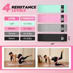 Resistance Bands for Working Out with Guide, 4 Workout Bands for Women & Men, Fabric Exercise Bands for Legs, Hip, Glute, Butt, Booty Bands Set for Yoga, Pilates, Strength (Green, Pink, Gray, Black)
