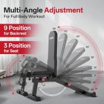 JOROTO 1500LB Adjustable Weight Bench, Heavy Duty Bench, Workout Bench Press for Home Gym Strength Training, Incline Flat Decline Sit Up Bench with Removable Foot Catch for Full Body Exercise