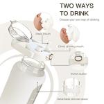 chunmo 64oz Glass Water Bolttles with Straw Half Gallon Large Motivational Water Bottle with Time Marker Sports Water Bottles with Silicone Sleeve and Handle Lid Water Jug for Gym Workout