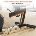 Goimu Recumbent Exercise Bike, Stationary Bikes for Home Magnetic Recumbent Bike with Adjust Seat for Adults Seniors, 300LB Capacity & 8-level Resistance, LCD Monitor & Heart Rate Handle (XB02-Orange)