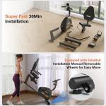 Goimu Recumbent Exercise Bike, Stationary Bikes for Home Magnetic Recumbent Bike with Adjust Seat for Adults Seniors, 300LB Capacity & 8-level Resistance, LCD Monitor & Heart Rate Handle (XB02-Orange)