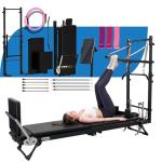 BIOCOR MAX3.0 Foldable 93" Pilates Reformer with Tower, Pilates Machine with Attachable Tower, Pilates Ring & Yoga Bands, Jumpboard, Dual Resistance Springs, Reformers for Home Workout, up to 800 lbs