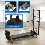 BIOCOR MAX3.0 Foldable 93" Pilates Reformer with Tower, Pilates Machine with Attachable Tower, Pilates Ring & Yoga Bands, Jumpboard, Dual Resistance Springs, Reformers for Home Workout, up to 800 lbs
