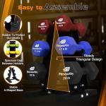 Fitness Alley Neoprene 3 Pairs Workout Dumbbells (15LB, 17.5LB & 20LB) + 3 Tier Rack - Non Slip, Anti Roll Exercise & Fitness Dumbbells Combo - 230 LB Rack Capacity + 2.00MM Thickness - Ideal for Home