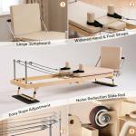 BIOCOR 92" 3RD Gen Extended Pilates Reformer, Foldable Pilates Machine with Yoga Ring & Headrest, Jumpboard, Dual Resistance Springs, Pilates Equipment for Home Workout, up to 500 lbs (Vanilla)