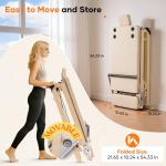 BIOCOR 92" 3RD Gen Extended Pilates Reformer, Foldable Pilates Machine with Yoga Ring & Headrest, Jumpboard, Dual Resistance Springs, Pilates Equipment for Home Workout, up to 500 lbs (Vanilla)