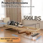BIOCOR 92" 3RD Gen Extended Pilates Reformer, Foldable Pilates Machine with Yoga Ring & Headrest, Jumpboard, Dual Resistance Springs, Pilates Equipment for Home Workout, up to 500 lbs (Vanilla)