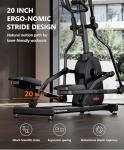 THERUN Elliptical Exercise Machine, Elliptical Machine for Home Use, Magnetic Elliptical Training Machines with 20IN Stride & 32-Level Resistance, Upload 350LBS, Pulse Sensor, App Connection (Orange)