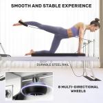 Pilates Reformer, Foldable Pilates Machine for Home and Gym Workout with Dual Resistance and Adjustable Heights, Pilates Equipment Suitable for Advanced and Beginners Users, Up to 440 LBS (White)