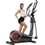 UMAY Elliptical Trainer with Heart Rate Grip, Comfortable Seat, Quiet Magnetic Control, Suitable for Home Use, 16 Resistance Levels, LCD Display, 400LBS Weight Capacity