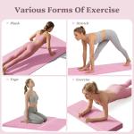 Foldable Yoga Mat Non Slip, Pilates Fitness Mats - 72" x 24" x 0.16" Extra Width ＆ Thick, Anti-Tear Exercise Mat with Carrying Strap and Bag, Workout Mats for Stretching,Yoga Studio,Gym or Home Workouts