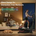 UMAY Elliptical Trainer with Heart Rate Grip, Comfortable Seat, Quiet Magnetic Control, Suitable for Home Use, 16 Resistance Levels, LCD Display, 400LBS Weight Capacity