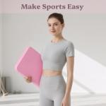 Foldable Yoga Mat Non Slip, Pilates Fitness Mats - 72" x 24" x 0.16" Extra Width ＆ Thick, Anti-Tear Exercise Mat with Carrying Strap and Bag, Workout Mats for Stretching,Yoga Studio,Gym or Home Workouts