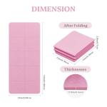 Foldable Yoga Mat Non Slip, Pilates Fitness Mats - 72" x 24" x 0.16" Extra Width ＆ Thick, Anti-Tear Exercise Mat with Carrying Strap and Bag, Workout Mats for Stretching,Yoga Studio,Gym or Home Workouts