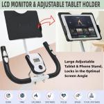 CUDOEEAI Ergonomic Recumbent Exercise Bike, Foldable Space-Saving, Quiet Magnetic Resistance, LCD Monitor & Tablet Holder for Indoor Cardio