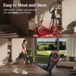 UMAY Elliptical Trainer with Heart Rate Grip, Comfortable Seat, Quiet Magnetic Control, Suitable for Home Use, 16 Resistance Levels, LCD Display, 400LBS Weight Capacity