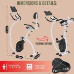 CUDOEEAI Ergonomic Recumbent Exercise Bike, Foldable Space-Saving, Quiet Magnetic Resistance, LCD Monitor & Tablet Holder for Indoor Cardio