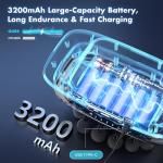 20-Head Massage Gun Set, 3200mAh Electric Deep Tissue Percussion Massager with 3 Modes & 30 Intensities, Quiet Muscle Massage Gun for Back, Shoulders, Legs, Foot, Body Muscle Pain Relief（Matte Black）