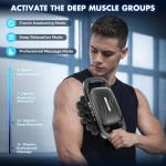 20-Head Massage Gun Set, 3200mAh Electric Deep Tissue Percussion Massager with 3 Modes & 30 Intensities, Quiet Muscle Massage Gun for Back, Shoulders, Legs, Foot, Body Muscle Pain Relief（Matte Black）