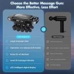 20-Head Massage Gun Set, 3200mAh Electric Deep Tissue Percussion Massager with 3 Modes & 30 Intensities, Quiet Muscle Massage Gun for Back, Shoulders, Legs, Foot, Body Muscle Pain Relief（Matte Black）