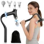 patpaw 2-in-1 Back Massage Gun for Hard-to-Reach Areas, Detachable Deep Tissue Muscle Massager with Extension Handle for Mid Back, Shoulders & Lower Back, 12-Speed Percussion Handheld Massager