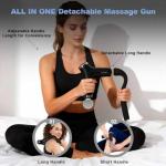 patpaw 2-in-1 Back Massage Gun for Hard-to-Reach Areas, Detachable Deep Tissue Muscle Massager with Extension Handle for Mid Back, Shoulders & Lower Back, 12-Speed Percussion Handheld Massager