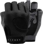 LIFECT Essential Breathable Workout Gloves, Knuckle Weight Lifting Shorty Fingerless Gloves with Curved Open Back, for Powerlifting, Gym, Crossfit, Women and Men (Black, X-Small)