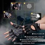 LIFECT Essential Breathable Workout Gloves, Knuckle Weight Lifting Shorty Fingerless Gloves with Curved Open Back, for Powerlifting, Gym, Crossfit, Women and Men (Black, X-Small)