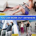 WHATAFIT Resistance Bands Set with Handles - Exercise Bands Home Gym Strength Training Equipment, Includes Door Anchor & Ankle Straps for Full Body Workout Bands, Physical Therapy