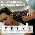 LEERCON Massage Gun with Heat Deep Tissue Back Massager Gun for Pain Relief, Percussion Massage Gun - Birthday Gifts for Men Women Dad Mom him