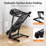 JELENS Treadmill for Home with 0-15% Auto Incline, Foldable Walking Pad Treadmill with 330LBS Weight Capacity and Pulse Sensors, 3.0HP Quiet Walking Pad with App and LCD Display (Black)