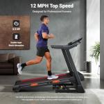 THERUN 20% Auto Incline Treadmill, 12 MPH and 3.5 HP, 55" x 20" Large Running Belt with Advanced Console, All-in-One Foldable Treadmills for Home with Incline for Intensive Workout