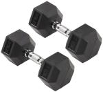 Signature Fitness Hex Dumbbells Non-Slip Free Weights Full Body Strength Training Home Gym Workout Equipment Set, 30 Pounds, Black