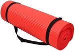 Fitvids All Purpose 1/2-Inch Extra Thick High Density Anti-Tear Exercise Yoga Mat and Knee Pad with Carrying Strap, Red