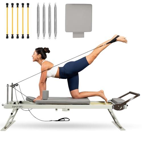 HOWHAI Reformer Pilates Machine, Foldable Pilates Reformer with Jump Board, Pilates Equipment for Home Gym Studio Use with 153 lbs Adjustable Resistance (400lbs Capacity)