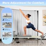 HOWHAI Reformer Pilates Machine, Foldable Pilates Reformer with Jump Board, Pilates Equipment for Home Gym Studio Use with 153 lbs Adjustable Resistance (400lbs Capacity)