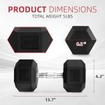 BalanceFrom Hex Dumbbells Set of 2, 30LB Black Coated Dumbbells Pair, Anti-Slip Weights for Home Gym Strength Training Fitness Men Women