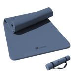 Extra Wide & Thick TPE Yoga Mat, 7mm, Navy Blue