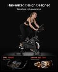 Exercise Bike,Brake Pad Stationary Bike for Home with 0-100 Resistance & App, Silent Belt Drive Stationary Workout Bike for Home with Comfort Seat, Low Noise Indoor Cycling Bike with Heart Rate / Tablet , 300 LBS Capacity