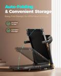 Treadmill for Home, 3.0HP Folding Treadmill with Incline, 300 lbs Capacity, Bluetooth & Heart Rate Sensor, Space-Saving Design