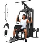 Multifunctional Home Gym Equipment, Workout Station with 150LBS Weight Stack, Home Gym Machine with Pulley System for Full Body Training