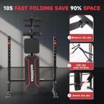 MAIDOMA Foldable 750LBS Standard Weight Bench with Leg Extension and Squat Rack, Bench Press for Full Body Workout, Adjustable Flat Incline Decline Workout Bench（US Stock）