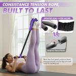 KRNIUC Pedal Resistance Band with Handle | Upgraded 55LBS Exercise Resistance Bands for Core, Abs, Legs, Glutes, Arms, Strength, Physical Therapy, Pilates, Sit Up Workout Equipment for Women Home Gym