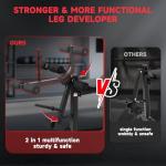 MAIDOMA Foldable 750LBS Standard Weight Bench with Leg Extension and Squat Rack, Bench Press for Full Body Workout, Adjustable Flat Incline Decline Workout Bench（US Stock）