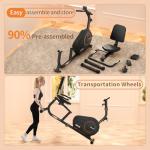 JEEKEE Recumbent Exercise Bike for Seniors,Whisper-Quiet Stationary Bikes for Home, 400LB Weight Capacity & 16 Levels Magnetic Resistance, Heart Rate Handle,2311DX