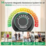 Elliptical Exercise Machine, Elliptical Machine for Home with Ultra-Smooth Magnetic Resistance,Elliptical Trainer with 14 Levels, 15.5"-18" Stride 500lb Loading, Home Gym Equipment 95% Pre-Assembled