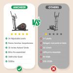 Elliptical Exercise Machine, Elliptical Machine for Home with Ultra-Smooth Magnetic Resistance,Elliptical Trainer with 14 Levels, 15.5"-18" Stride 500lb Loading, Home Gym Equipment 95% Pre-Assembled